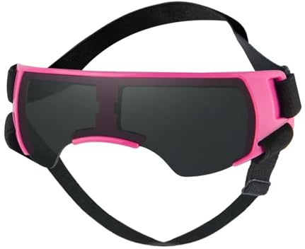 Hundglasögon, retro hundglasögon fashionabla husdjursglasögon för valpar, dammtät, vindtät, UV-skydd, solglasögon hundar, skyddar ögonen på hundar utomhus (rosa)
