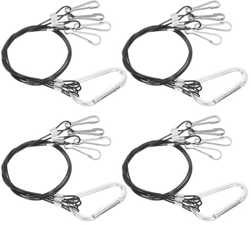 Hemobllo Supporto per Corda in Acciaio Inox 4 Pezzi per Lampade da Coltivazione e Cesti Appesi Gancio per Piante e Acquari Sospensione Stabile per Illuminazione da Giardinaggio e Acquari