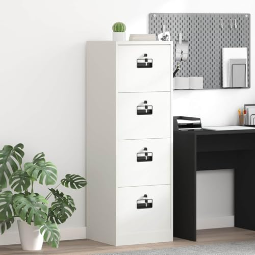 INLIFE Cabinet de Dossier Noir 44 x 50 x 106.5 cm Acier Laminé à Froid-891622
