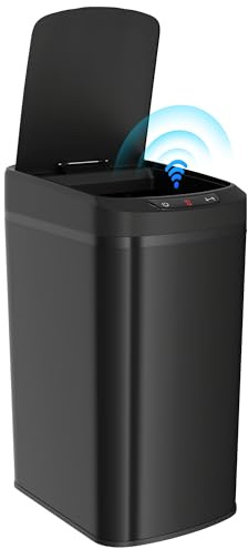 Poubelle à capteur HOMCOM 12 L, poubelle de cuisine automatique sans contact avec capteur de mouvement, poubelle compacte en acier inoxydable résistant aux traces de doigts pour les salles de sport
