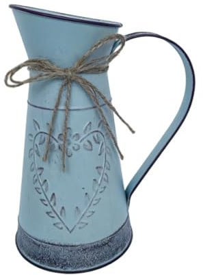 Tmboryuu Vasi francesi retrò in metallo rustici per fiori secchi, brocche decorative per fattoria Rustics Bollitore per il latte in metallo Bulk