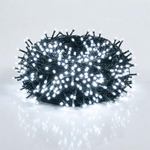 LED Lichterkette kalt weiß - 480 LED / 33 m - Weihnachts Deko Beleuchtung für den Innen- und Außenbereich