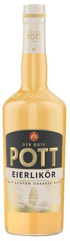 POTT Eierlikör (1x0,7l) 16% vol - Mit echtem Übersee Rum - Weich, aromatisch, mit feiner Vanillenote, zum Backen, für sahnige Cocktails oder pur genießen, laktosefrei