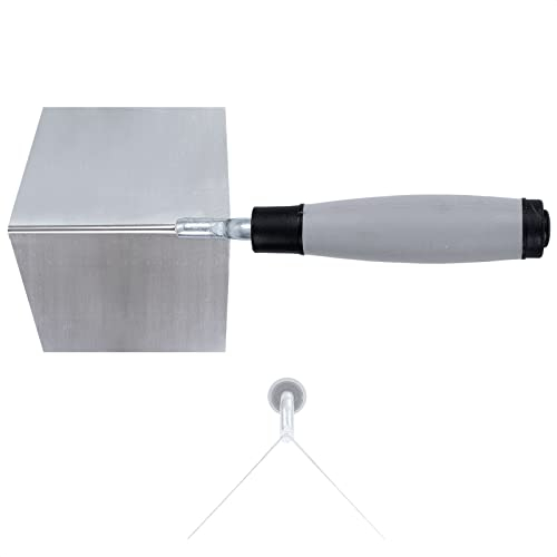 Werku WK602330, Espátula Ángulos Exteriores, Calidad Profesional, Ancho 100 mm, Alto 90 mm, Grosor 0.5 mm, Cuchilla de Acero Inoxidable, Mango Ergonómico y Antideslizante