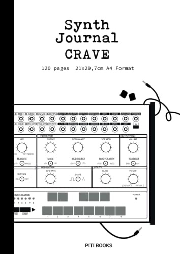 Crave synth journal: Notebook for synthethizer patches, Modular Synthesizer Faceplate, Notes, Staff A4 format ,120 pages