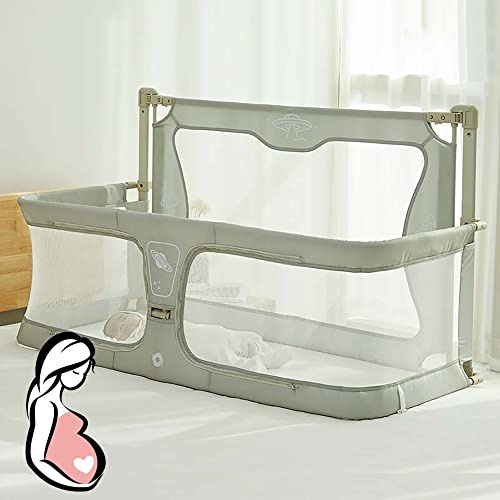 3 In 1 Babybett,Babywiege,120x50cm,baby Bett,Höhenverstellbares, Beistellbett Baby Boxspringbett,mit Zubehör,baby Laufstall,baby Laufstall, Der Auf Das Bett Gestellt Werden Kann ( Color : Light green