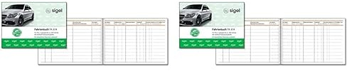 SIGEL FA614 Fahrtenbuch für PKW, A6 quer, 80 Seiten - für Deutschland und Österreich, vom Finanzamt anerkannt (Packung mit 2)