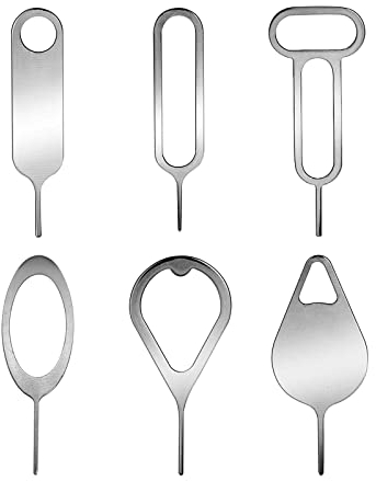 6 x SIM-Karten-Entfernungswerkzeug, Kartenfach, Auswurfstifte, Nadelöffner, Auswerfer, Nadelstift-Entferner für Smartphones, Samsung Galaxy, LG, Huawei, Google, HTC, iPhone, iPods, iPad, Tablets