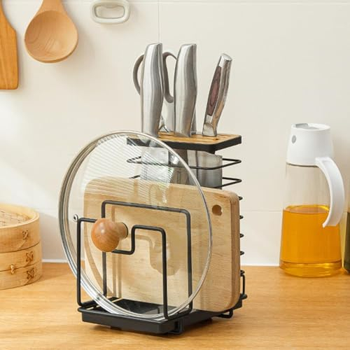 ADERTOS Portacoltelli da Cucina Mini Supporto per Coperchio Pentola Organizzatore per Utensili da Cucina, Tagliere, Coperchio per Pentole