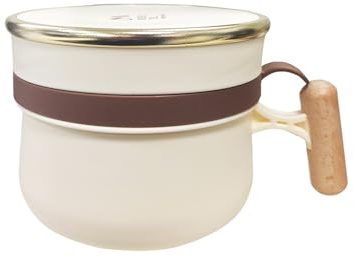 FIYSON Ramen Schüssel, 1L, instant nudel schüssel, nudelschüssel, ramen instant nudeln bowl Lunchbox, Doppelschicht ramen schüssel set mit deckel, instant nudeln cup, instant nudeln topf (Beige)