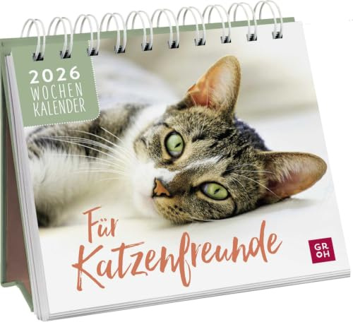 Mini-Wochenkalender 2026: Für Katzenfreunde: Tischkalender zum Aufstellen mit Wochenkalendarium für Katzenliebhaber