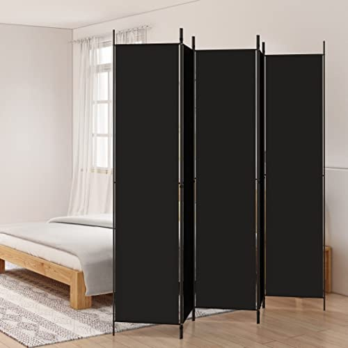 Myheimly Paravent Raumtrenner Raumteiler Trennwand Umkleide Sichtschutz Spanische Wand Wohnzimmer Schlafzimmer Schwarz,250 x 220 cm