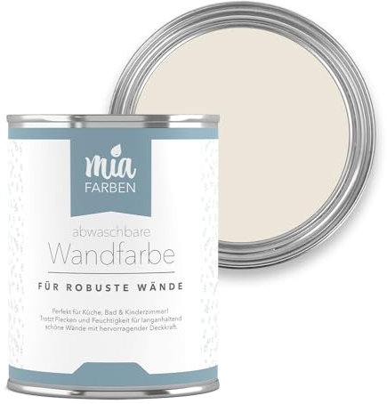 miafarben abwaschbare Wandfarbe für Wände & Tapeten 2,5L - sanfte, matte Farbtöne, hochdeckend (Dezentes Sandbeige)
