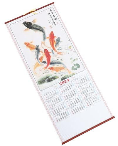 Angoily Calendrier mural chinois 2024 planificateurs de calendrier 2024 mural 2024 mensuel grand Chine chinois lunar calendar oreille de à suspendre mur
