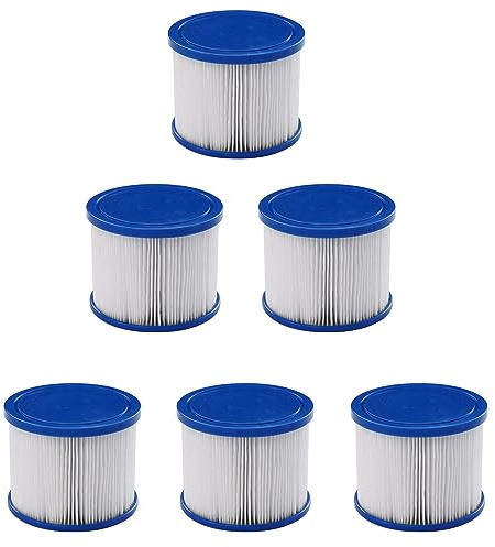 Arebos Cartucho Filtro SPA hidromasaje | Filtro Piscina Compatible Piscinas SPA | Filtro Recambio Piscinas hinchables | Lavable | Filtro para hidromasaje | 6 Piezas