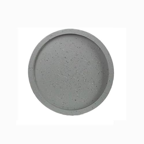 FZL02068LM Soucoupe Bac de Drainage for Pot Fleurs, Soucoupe Imitation marbre, bac d'égouttement Rond for jardinière d'intérieur ou d'extérieur Coupelle Pot de Fleur(Grigio,Grand)