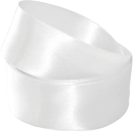 White Satin Ribbon 50mm Wide 3 Meters for Gifts Wrap, Sew, Party, Decorations, Events, Dress, Crafts, Bows, Car, Wedding, Christmas Floral More