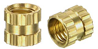 sourcing map M3 x 4 mm (l) x 4 mm (od) Tuercas de inserción de inserción roscada de latón moleteadas 100 pcs