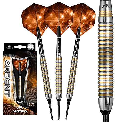 Mission Darts M1 Ardent Kunststoffspitze, 19 g, für Erwachsene, Unisex, Gold und Nickel, 18 g
