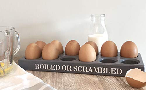 Charcoal Grey Egg Tray/Rack for 12 eggs - rustic chic country kitchen style. Egg Crate. Perfect storage for your fresh eggs