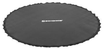 SONGMICS STB12BK - Tapis de Saut, diamètre 324 cm, pour Trampoline Rond de 366 cm, avec 72 Anneaux en V pour Ressort de 13,5 à 14 cm de Long, Accessoire de Rechange, Noir
