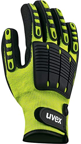 Uvex synexo impact 1, 1 Paar - Schnittschutzhandschuh gegen Stöße & Schläge - komfortabel & griffsicher - schwarz, gelb - Größe 07/S