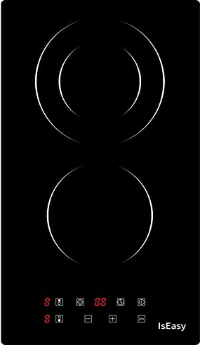 Doppia piastra di cottura in vetroceramica, doppia vetroceramica elettrica (3200 W, 2 fuochi, 29 cm, incassato, automatico, touch, timer, vetro-ceramica)