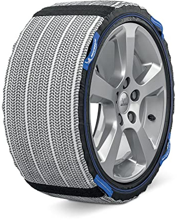 MICHELIN SOS Grip® Evolution Chaussettes à Neige Haute Performance SOS 0 - Chaînes à Neige Textiles Homologuées EN16662-1 - Montage Facile <2 Min - Adhérence Neige et Verglas - Compatibles ESP/ABS
