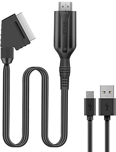 Aolirot Scart-zu-HDMI-Konverter, 1080p @ 60 Hz, Scart-zu-HDMI-Konverter, Videoadapter, Scaler für HD-TV, DVD, Xbox, PS3, Blu-Ray