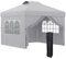 Outsunny Tonnelle de Jardin Pliante Tente de réception Pop-up 3 x 3 Hauteur réglable avec parois latérales, aérations, fenêtres et Sac de Transport à roulettes Tissu Oxford 300D - Gris Clair