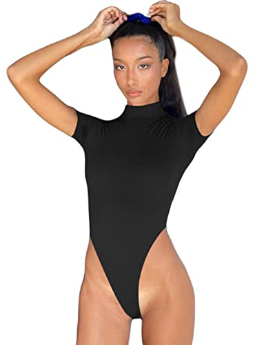 RPAEOY Body Donna Maniche Corte Collo Alto Bodysuit Contenitivo Modellante Outfit Estivi Elegante versatile per Tutti I Giorni