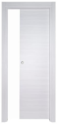 Kimono Casa - Porta Effetto Legno Olmo Bianco Reversibile Scorrevole Interno Muro - 210 x 80