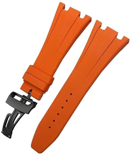 KKFAUS Bracelet de montre en caoutchouc fluorescent 27 mm 28 mm pour Audemars AP Piguet Royal Oak Offshore souple FKM Bracelet de montre en silicone pour homme, 27mm, Agate