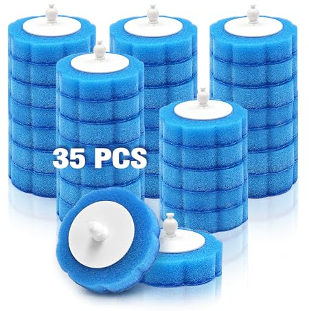JEHONN Disposable Toilet Bowl Brush Refills 35 Packs, Bathroom Scrubber Wand Replacement Pads for Sink Bathtub Mop Pool Wash Basin