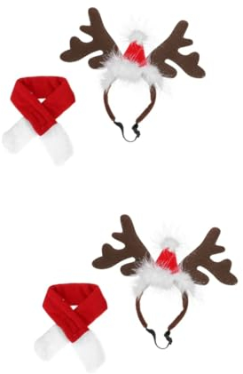 BESPORTBLE 2sätze Pet Weihnachtsmütze Und Schal Für Katzen Bequemes Und Atmungsaktives Kostüm-Accessoire Für Für Festliche Fotos Und Feiertagsfeiern