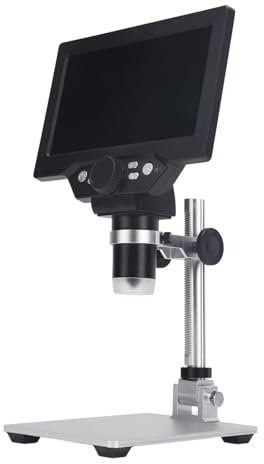 7-Zoll-LCD-Digitalmikroskop 1200X 1080P 12MP USB-Münze mit 8 Einstellbaren LED-Leuchten - Fokussierendes Löten für die Reparatur von Telefonuhren 10 Mm Objektabstand Elektronik