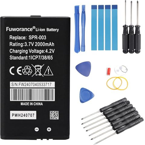 Fuworance 2000mAh 3.7V Batterie Compatible avec Nintendo 3DS XL, New 3DS XL, 3DS LL Compatible avec Switch SPR-003 Console de Jeu Batterie Li-ION de Remplacement avec des Outils de Réparation