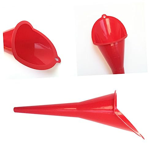Mikinona 2pièces Entonnoirs Plastique Avec Goulot Pour Remplissage De Carburant Et Huile Accessoires Auto Et Rouge
