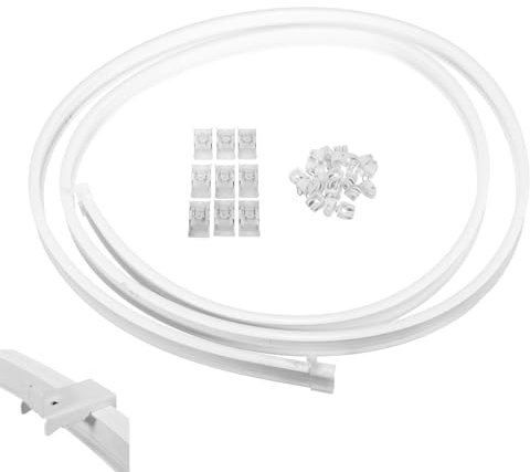 ZACUNXY Duschvorhangsschiene，Vorhangschiene 3 Meter Fenster Vorhangspur Nano Schalldämpfer Vorhang Gleisschiene Biegbar Vorhang for Home Straight Bay Windows Dekoration(Side Clamping)