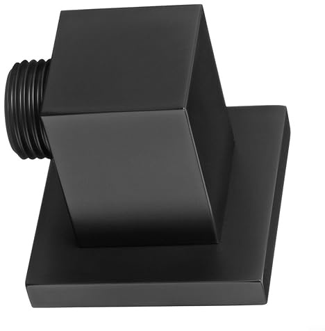 Für HPLIVE schwarzer Brauseschlauch, Badezimmer, Messing, quadratisch, Brauseschlauchverbinder, Duschschlauch, Wandauslasswinkel, moderner schwarzer Anschluss G1/2