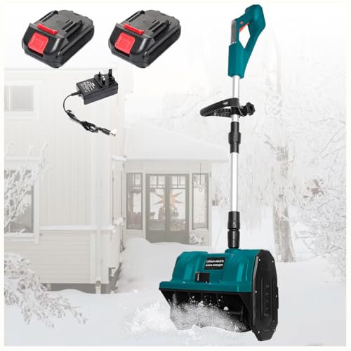 Pala quitanieves inalámbrica, Pala quitanieves eléctrica de 1200 W, Ancho de Limpieza de 32 cm, Pala quitanieves inalámbrica sin escobillas, barredora de Nieve Manual eléctrica con Ajuste te