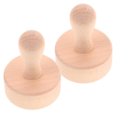 MAGICLULU Wooden Tart Tamper and Mini Tart Pan Set with Beech Wood Pressing Stick Baking Pastry Tool for Cheesecakes and Dessert Making 2pcs Baking Accessories