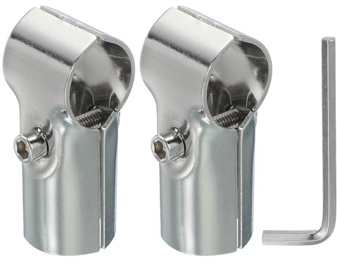 PATIKIL 1 2-Wege-T-Rohrklemmverbinder, 2 Stück Edelstahl-Kettenzaunklemmen für Mantelständer, Ladenregale, Halterungsschienenprojekt Rohrverbinder, Silber | Edelstahl-Kettenzaunklemmen, Für Mantelständer Ladenregale Halterungsschienenprojekt Rohrverbinder