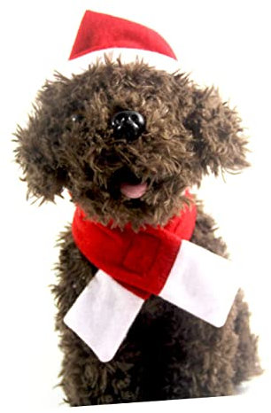BESPORTBLE Weihnachtskostüm Für Hunde Und Katzen Mütze Und Schal-Set Bequemes Winter-Outfit Fotografie-Requisiten s