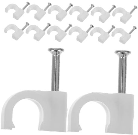 DIYEAH 100 Piezas De Abrazaderas De Alambre Para Fijación De Cables Grapas Grapadoras Abrazaderas Sujetadores Grapas De Pvc Color