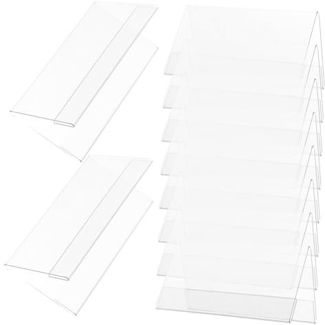 Homoyoyo Présentoirs Transparents De v 12x6 Cm Pour Plaques Signalétiques De Bureau Double Face En Pet Lot De 10 Pièces, Porte-étiquettes Nominatives Effaçables Adaptés Aux Réunions Et Conférences