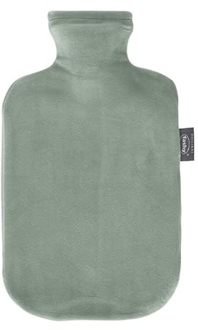 Fashy Bouillotte 2,0 l avec housse en peluche, verte