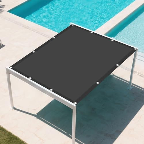 Tenda a Vela Ombreggiante 7 x 8 m 98% Protection Contre Les Rayons UV Rete Parasole con Corde e Occhiello Balcone, La Terrazza e Il Giardino, Grigio Scuro