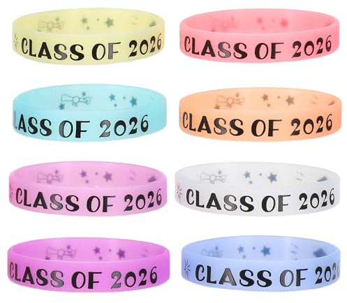 Parliky 8 St Silikonarmband för examenssäsongen examensfesttillbehör festivalarmband examen tillbehör armband för evenemang festband Graduation Party Favors