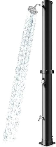 10 gallon soluppvärmd utomhusdusch med roterande duschhuvud 7,2 fot fristående trädgårdsdusch för pool